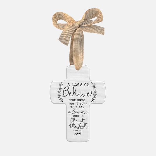 Always Believe Cross Ornament Ribbon