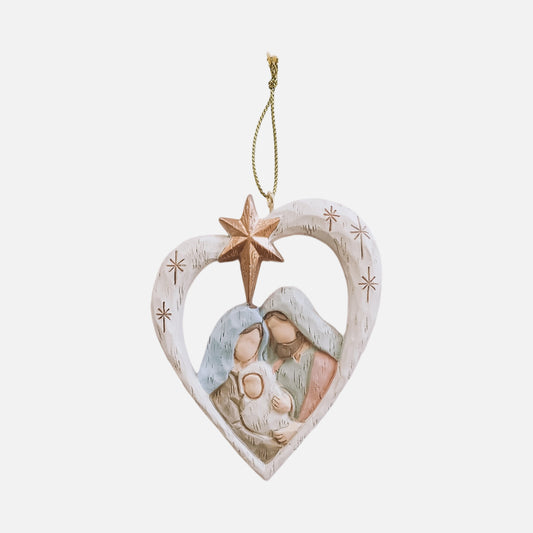 Heart Shaped Nativity Ornament