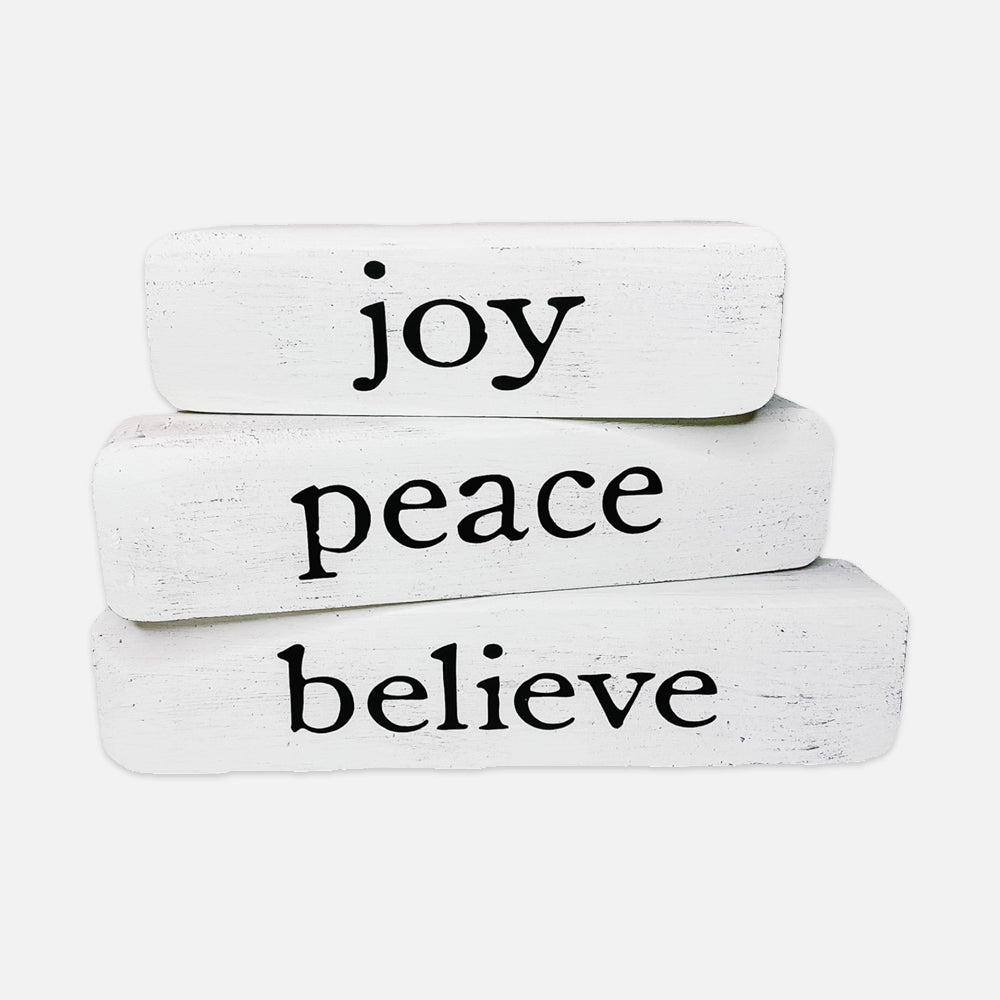 Joy Peace Believe Stack Block Set