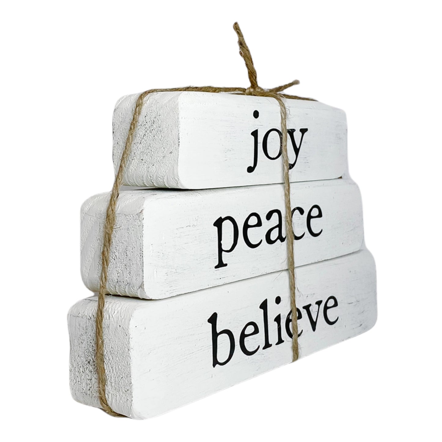 Joy Peace Believe Stack Block Set