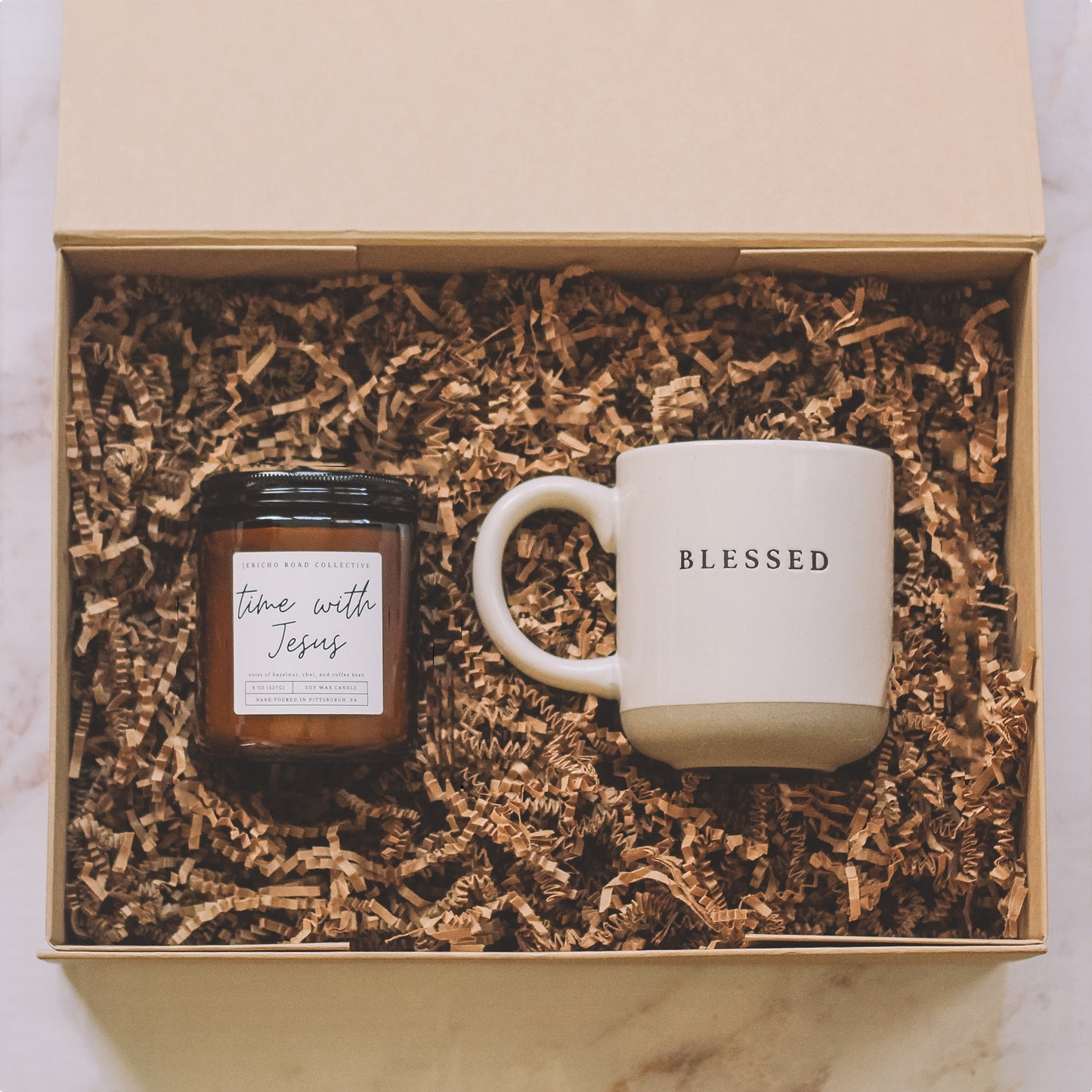 Blessed Mug + Time with Jesus Candle Gift Set